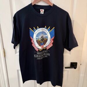 Barack Obama 2009 inauguration Navy Graphic T-Shirt